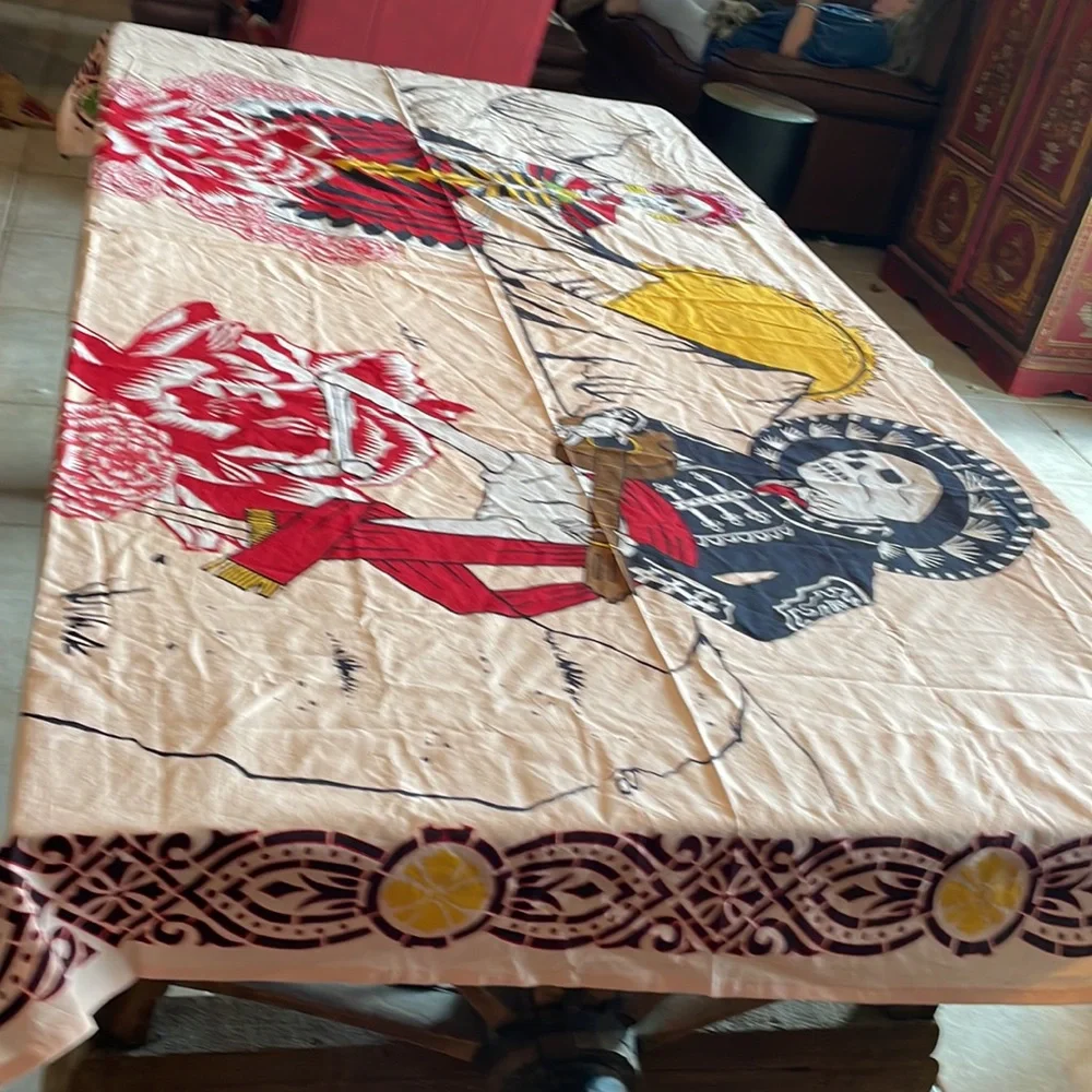 Dia Del Muerto Cotton Table Cloth , Bed or Wall Cover.NWOT